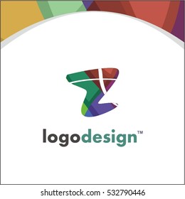 Z alphabet letter logo. Abstract glossy colorful logotype vector design template. Vector design template elements for your application or corporate identity.