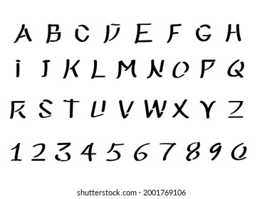 A to Z alphabet letters font set in Chinese Style