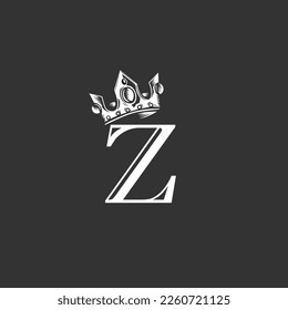 Z Alphabet letters Logo, Z letter with crown shape logo