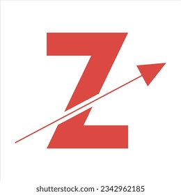 Z, Alphabet Z, Z logo, Font Z with Arrow icon