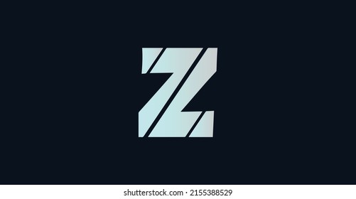 El logotipo del degradado moderno Z Alphabet sobre fondo oscuro. Vector de logotipo mínimo del alfabeto Z. 