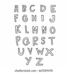 A to Z alphabet vector illustration comic style