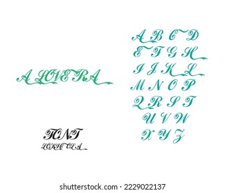 A to Z alphabet_Font (Loki Cola) with green colour_editable colour  and size vector