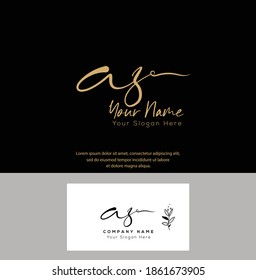 
A Z AZ Initial letter handwriting and signature logo. Beauty vector initial logo .Fashion, boutique, floral and botanical
