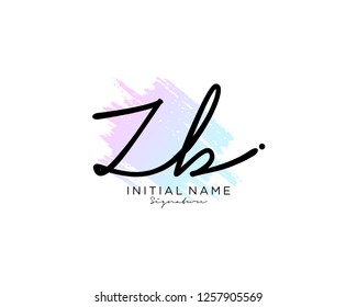 Z B Signature initial logo template vector - Vector 