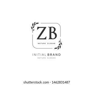 Z B ZB Beauty vector initial logo, handwriting logo of initial signature, wedding, fashion, jewerly, boutique, floral and botanical with creative template for any company or business.