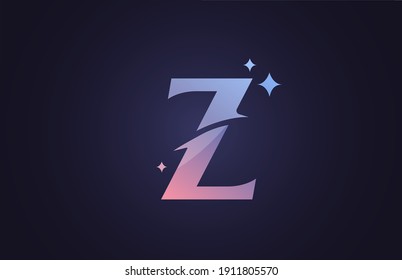 Z beautiful alphabet letter logo for business and company in gradient blue pink. Creative lettering and corporate identity. Branding icon design
