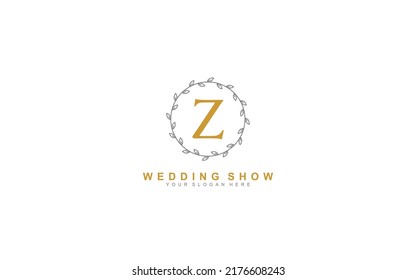 Z beauty floral logo design inspiration. Vector letter wedding template design for brand.