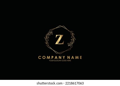 Z Beauty vector initial logo, handwriting logo of initial signature, wedding, fashion, jewerly, boutique, floral and botanical with creative template for any company or business.