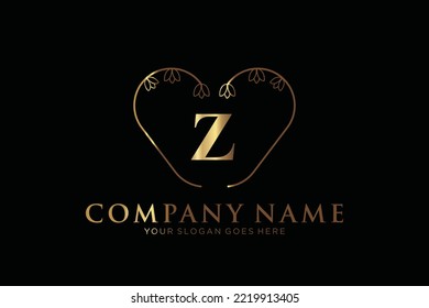 Z Beauty vector initial logo, handwriting logo of initial signature, wedding, fashion, jewerly, boutique, floral and botanical with creative template for any company or business.