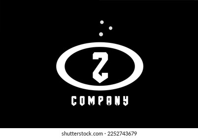 Z black and white ellipse alphabet bold letter logo with dots. Creative template design for company and business