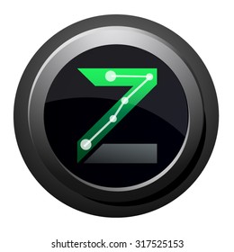 Z button, letter Z logo icon vector design