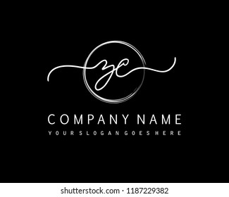 Z C Initial handwriting logo vector