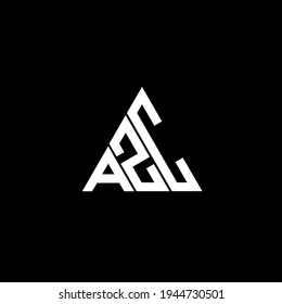 A Z C letter logo creative design on black color background. AZC icon