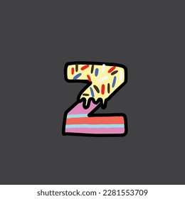 z from cake vector alphabet and number