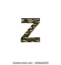 Z Camouflage Letter Logo Design. Camo Army Logo Letter Icon Vector Design.