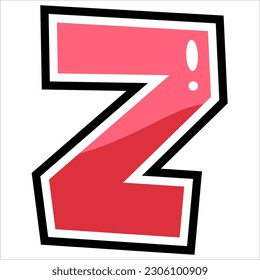 z - cartoon style Eng lowercase english letters