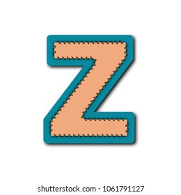 Z character of alphabet in Embroidered patch work concept for vector graphic idea design