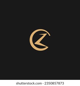 Diseño del logotipo de circulo Z y estilo moderno, logotipo Z con color dorado, ilustración vectorial,
