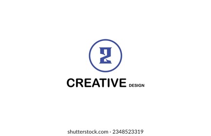 Z circle style creative minimal brand company blue logo design.