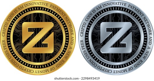 z coin-xzc logo vector illustrations. 3d illustration.