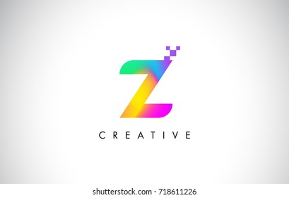 Z Colorful Logo Letter Design Vector. Creative Rainbow Gradient Letter Icon Illustration.