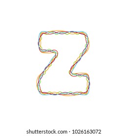 Z Colorful String Letter Logo Icon Design