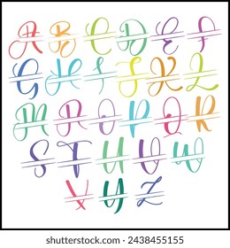 A to Z Colorful Vector Alphabet Designs | Print Design svg