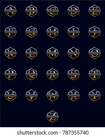  A to Z company logo vector with silver and gold color