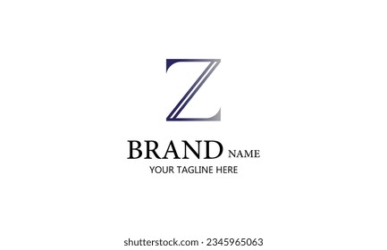 Z creative brand minimal RED BLACK gradient color company logo design 