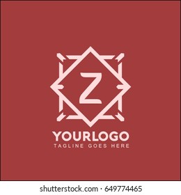 Z Creative template brand identity. Royal Elegant linear abstract monogram. Vector illustration for Hotel logo. Kings symbol.