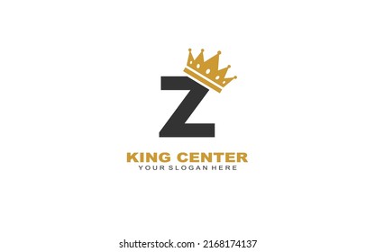 Z Crown wash logo design inspiration. Vector letter template design for brand.
