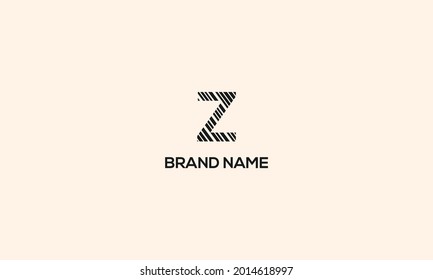 Z cutting AND SLIM LINES PATTERN. Creative monogram logo design. Fashion icon design template.
