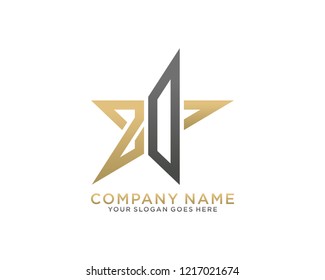 Z D Initial logo concept with star template vector