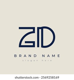 Z and D logo design. ZD abstract Letters Logo Monogram. This logo design is the process of creating a visual symbol that represents a brand, company, or individual.
