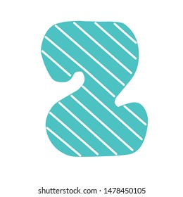 Z Decorated letter. flat style