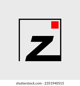 Monograma del nombre de la empresa Z dot. Icono rojo Z.