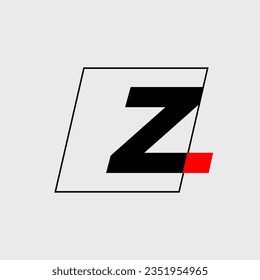 Z dot company name monogram. Z red icon.