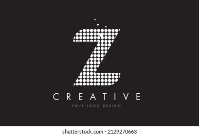 Z Dots Letter Logo Design with White Bubble Circles and Swoosh