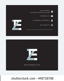 Z & E Letter logo, with Business card
