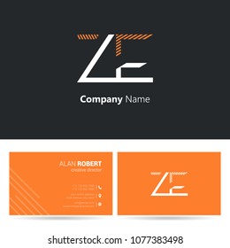 Z & E stroke letter design with business card template