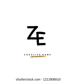 Z E ZE Initial abstract logo concept vector