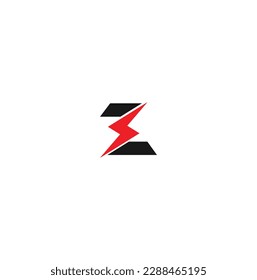 z electric power vector logo design element. Energy and thunder electricity symbol concept.Power fast speed logotype.Power font iron alphabet. Metal logo typography. Steel typographic design.