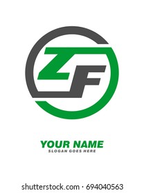 Z F initial circle logo template vector