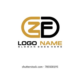 Z F initial logo template vexctor