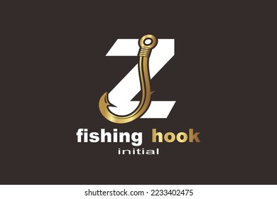 Z Fishing Hook Letter logo template for your branding.