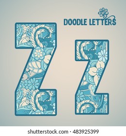 Z. Flower letter isolated. Vector illustration