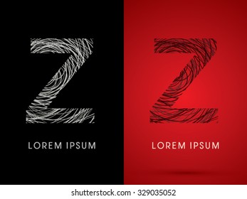 Z Font design using confuse line graphic vector.