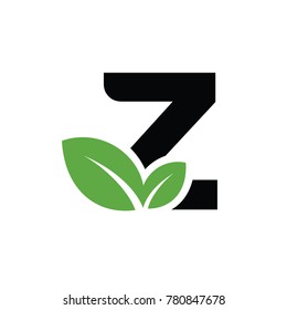 z font logo leaf vector logo template