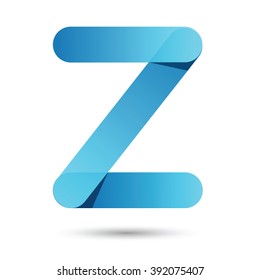 Z font vector with blue color on White background, Futuristic font
